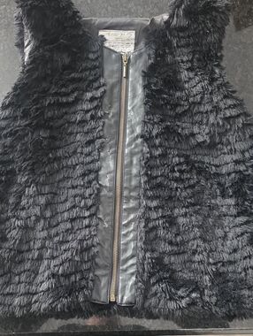 Kensie Black fur vest.